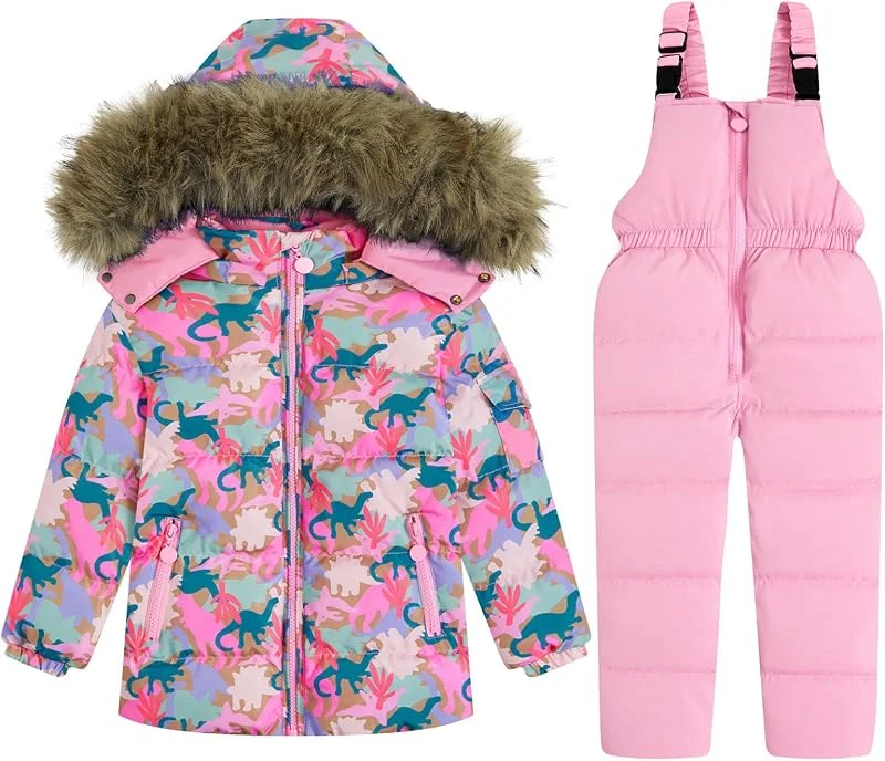 JiAmy Combinaison Ski Enfant 2 Pièces Neige Doudoune Enfant 6-7 Ans — Vetements ski
