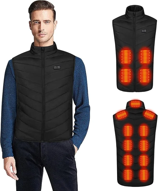 Gilet Chauffant Homme, Veste chauffante Homme, 15 Zones De Chauffage, 3 Températures Optionnelles, Gilet Chauffant pour Moto Pêche Ski Activités De Plein Air, Cadeau D'Hiver — Vetements ski