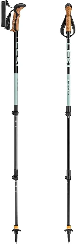 LEKI Khumbu AS Bâtons de randonnée pour Homme et Femme, Bâtons de Trekking réglables en Aluminium (110-145 cm) avec Plateau de Trekking, Système d'amortissement Anti-Choc LEKI — Equipement ski
