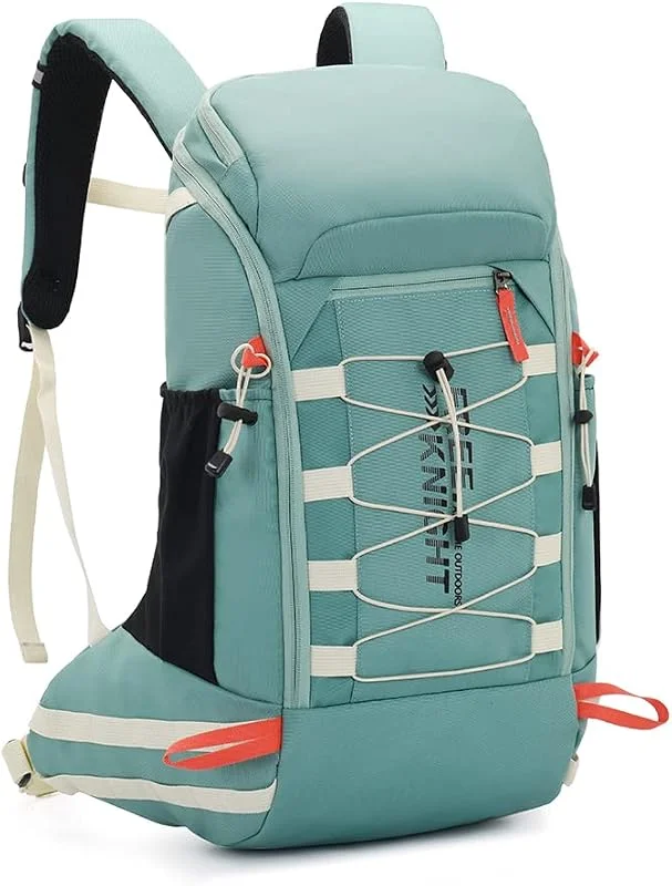 Bseash Sac à dos de randonnée léger et imperméable de 40 l avec housse de pluie, pour le camping, l'escalade, le ski, le cyclisme (vert menthe) — Equipement ski