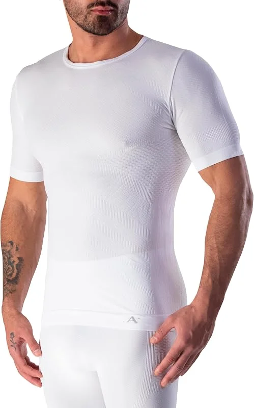 Risalti T Shirt Homme Thermique Manches Courtes Energy - sous Vetement Homme Thermique élastiques, Haut Thermique Homme Respirants, Tshirt Homme sans Couture - Made in Italy — Vetements ski