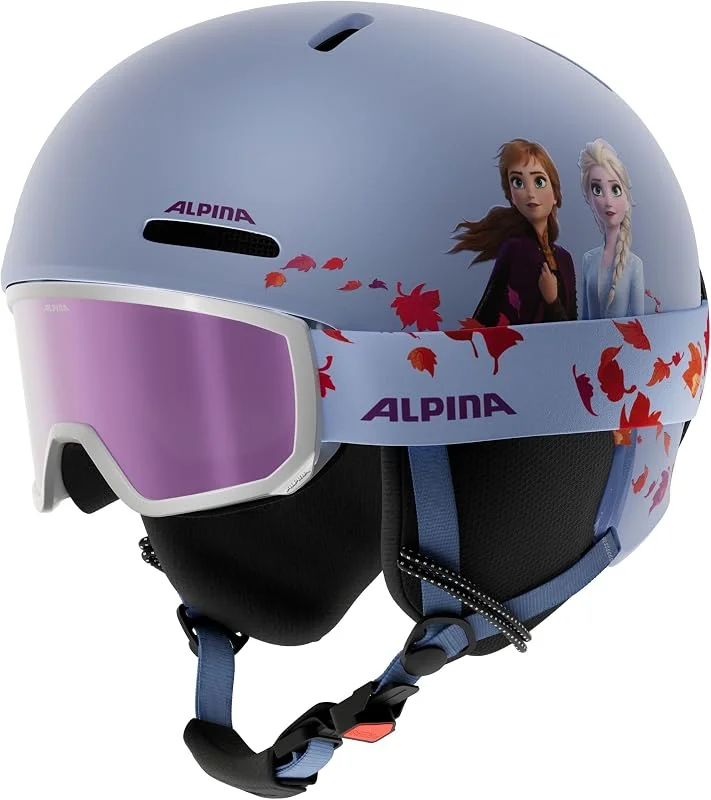 ALPINA ZUPO 2 Disney Set – Set Disney Haut de Gamme, sûr et Exclusif composé d’Un Casque de Ski et d’Un Masque de Ski, pour Enfants. - Frozen - 48-52 — Equipement ski