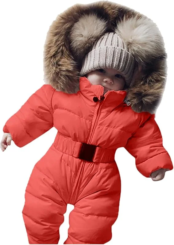 Bébé Infantile Hiver Manteau De Combinaison De Neige Barboteuses Chaud À Capuche Grenouillère Ensemble De Vêtements 6-9 Mois A Capuche Combinaison De Ski Combinaison Ski Fille — Vetements ski