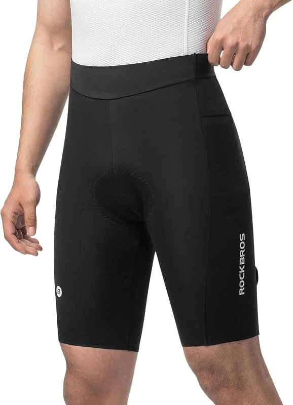 ROCKBROS Cuissard Vélo Homme 3D Rembourré Gel 2 Poches, Séchage Rapid Shorts VTT Respirant Cycliste, Vélo Shorts Ajustement Serré pour Vélo Route & Montagne S-3XL — Vetements ski