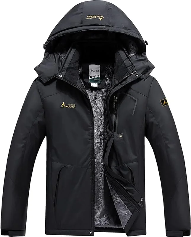 BenBoy Femme Veste de Ski Chaude Imperméable de Montagne Manteau Hiver Coupe-Vent Outdoor Blouson avec Capuche Softshell en Polaire Veste Trekking Randonnée — Vetements ski