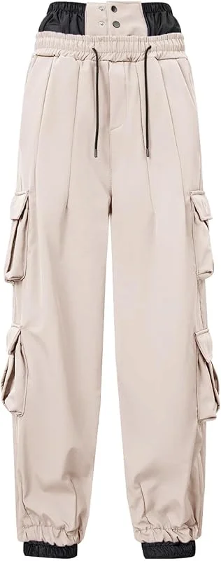 Générique Pantalon de Ski doublé Polaire Unisexe pour activités de Plein air Coupe Ample Haute Design adapté aux Sports d'hiver et Loisirs Quotidiens — Vetements ski