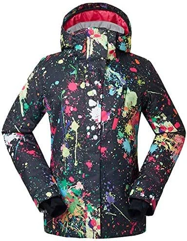MU Veste de ski imperméable pour femme Veste de ski imperméable pour femme Mountain S Coupe-vent Pluie Veste de neige Manteau de pluie Respirant Coupe-vent Hiver, Noir, Moyen — Vetements ski