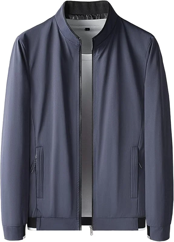 ZDJSWJ Manteau doublé col montant homme Veste en laine à col montant entièrement zippé Casual baseball vêtements chaud zip pocket manteau — Vetements ski