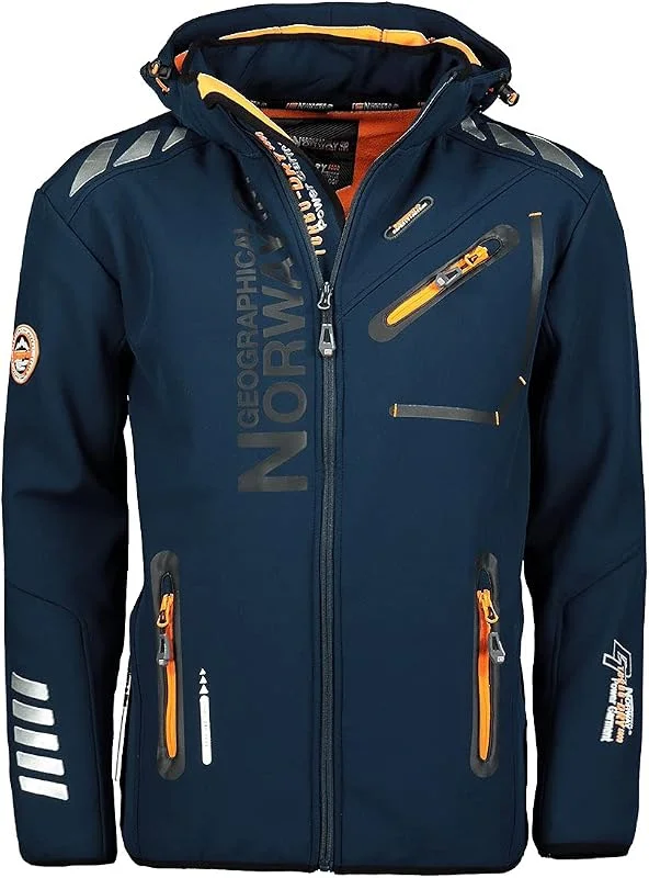Geographical Norway Royaute Men Distribrands - Veste Softshell Homme Impermeable - Manteau Respirant À Capuche Outdoor - Blouson Coupe Vent Tactique Resistant Hiver — Vetements ski