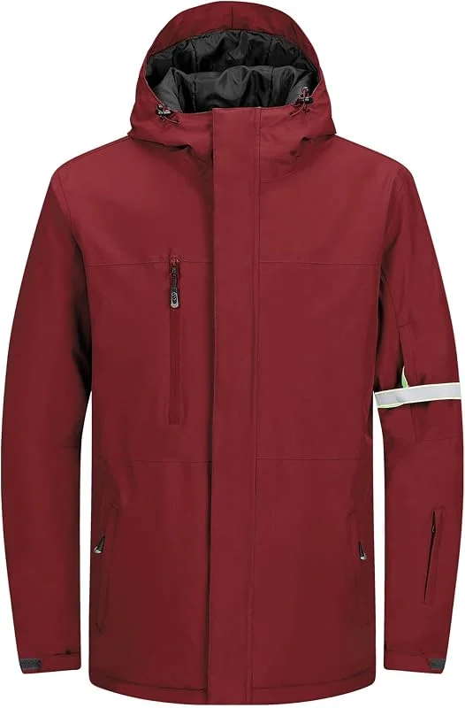 Veste de ski chaude pour homme - 33000 ft - Imperméable - Coupe-vent - Fonctionnelle - Respirante - Veste de snowboard Softshell avec capuche — Vetements ski