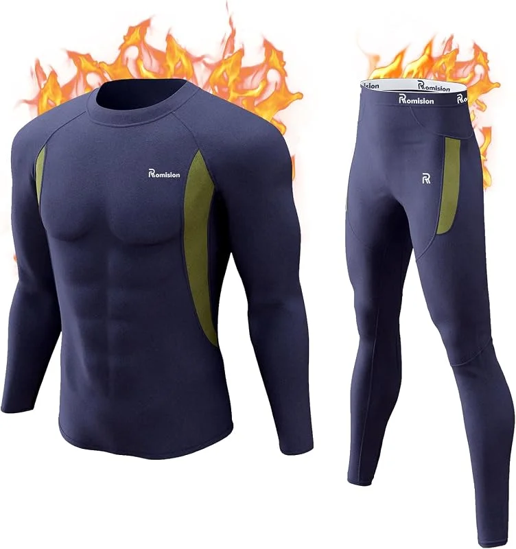 sous-vêtement Thermique sous-vêtements Fonctionnels pour Hommes sous-vêtements de Ski en Polaire intérieure Ensemble de sous-vêtements Thermiques Doux — Vetements ski