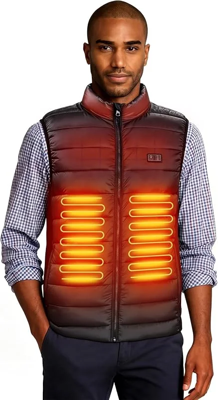 Loowoko Veste chauffante homme avec batterie 10000 mah Gilet chauffante USB — Vetements ski