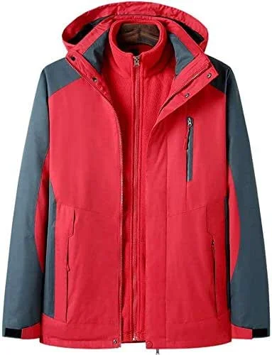MU Veste de ski imperméable femme Veste de ski femme Veste d'hiver de neige pour femme Veste de ski étanche Veste d'hiver de plein air, rouge, **-Grand — Vetements ski
