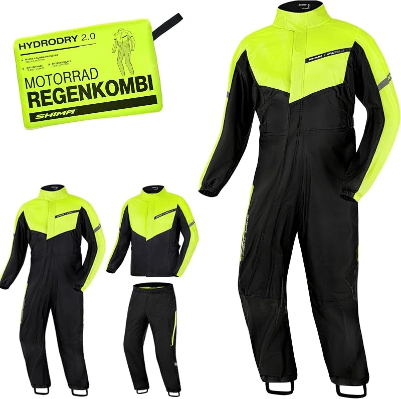 SHIMA HydroDry 2.0 Veste Pantalon Combinaison Pluie Moto Imperméable Unisex Ensemble Respirant Réfléchissant Vetement — Vetements ski