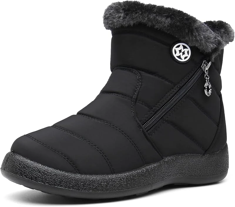 Hsyooes Bottes de Neige Femme Bottine Fourrées Chaussure Hiver — Equipement ski