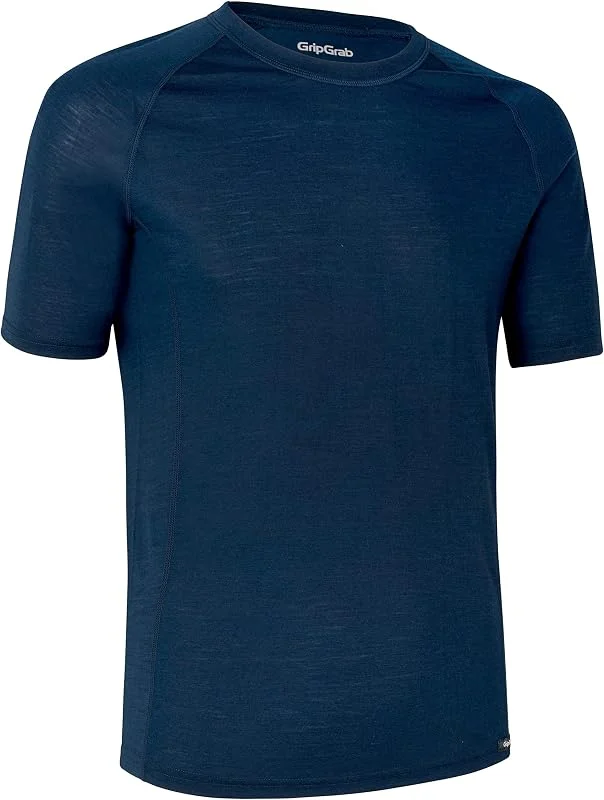 GripGrab Merino Blend Thermique Manches Courtes Cyclisme sous-vêtement Fonctionnel Hiver Vélo Maillot de Corps Sport Baselayer T-Shirt Court sous-vêtements Mixte — Vetements ski