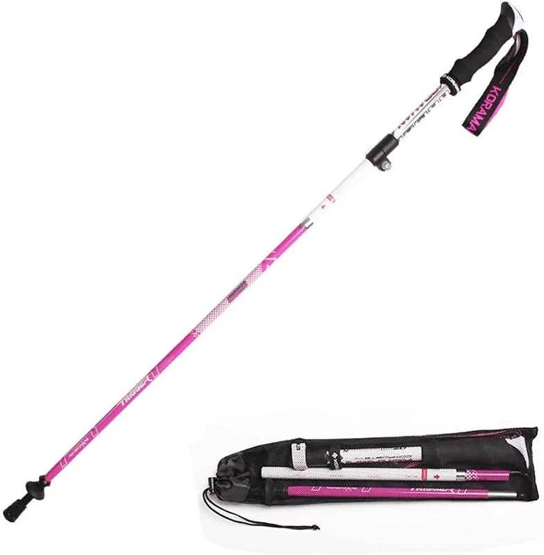 Bâtons De Randonnée Combinaison Ultra-légère Carbone-Aluminium, Facile à Utiliser en Une Seconde, Connexion De Câble Métallique Intégrée, avec Mallette De Transport — Equipement ski