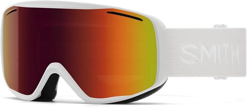 Smith Lunettes de ski modernes unisexes avec monture en silicone et verres en polycarbonate anti-buée Protection UV Blanc - Gris clair Rouge — Equipement ski