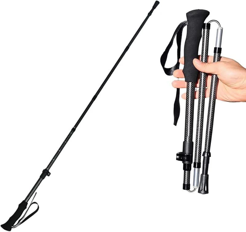 Bâtons de trekking 5 pièces pliables en fibre de carbone ergonomiques — Equipement ski