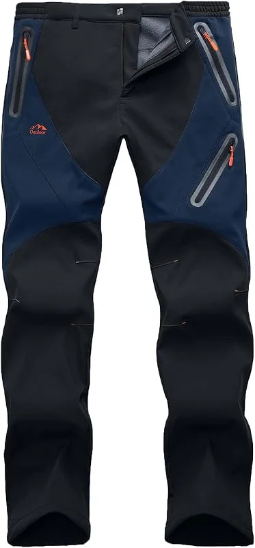 Pantalon Homme Montagne Softshell Noir Impermeable et Thermique — Vetements ski