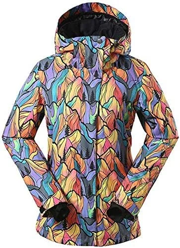 MU Veste de ski imperméable pour femme Veste de ski imperméable pour femme 'S Mountain' Veste de neige imperméable coupe-vent pour escalade Camping Voyage par temps froid Hiver, Multicolore, *-Petit — Vetements ski