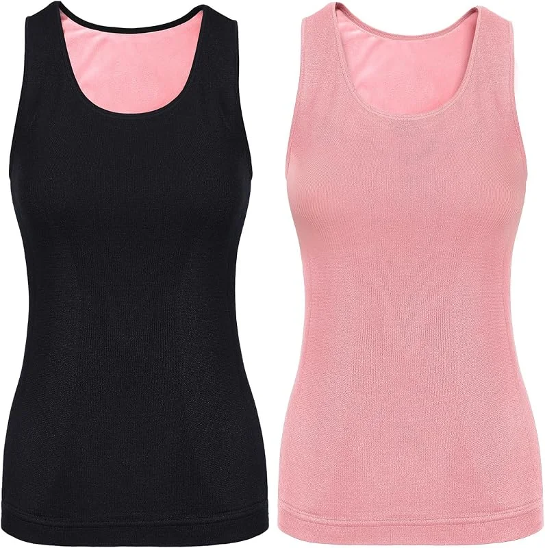 Lot de 2 débardeurs en Polaire pour Femme - sans Manches - sous-vêtements Thermiques - Maillot de Corps en Coton Thermique — Vetements ski