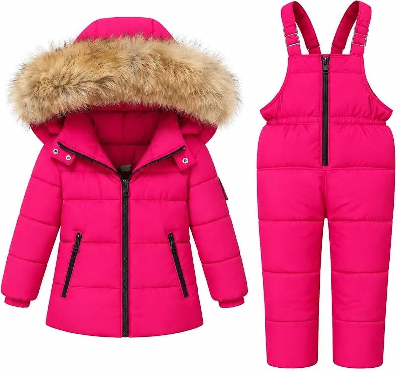 JiAmy Combinaison Ski Enfant 2 Pièces Neige Doudoune Enfant 8-9 Ans — Vetements ski
