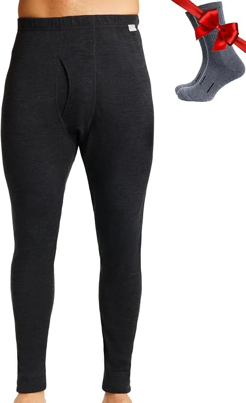 Merino.tech 100% Pantalon Laine Merinos Homme + Chaussettes — Vetements ski