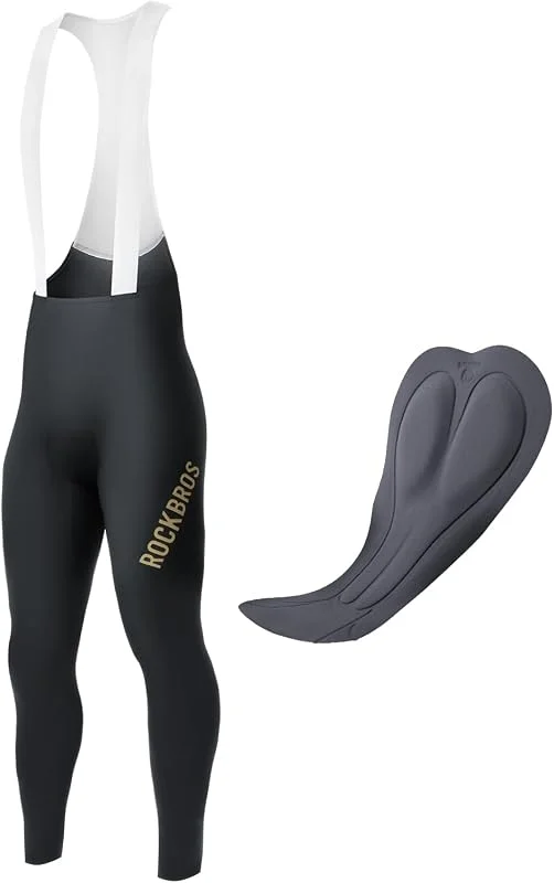 ROCKBROS Cuissard Long Cycliste Homme à Bretelles, Pantalons de Vélo 3D Rembourrés Haute Élasticité Respirants Séchage Rapide sans Couture, pour Printemps Été Automne, VTT Route, Noir M-XL — Vetements ski