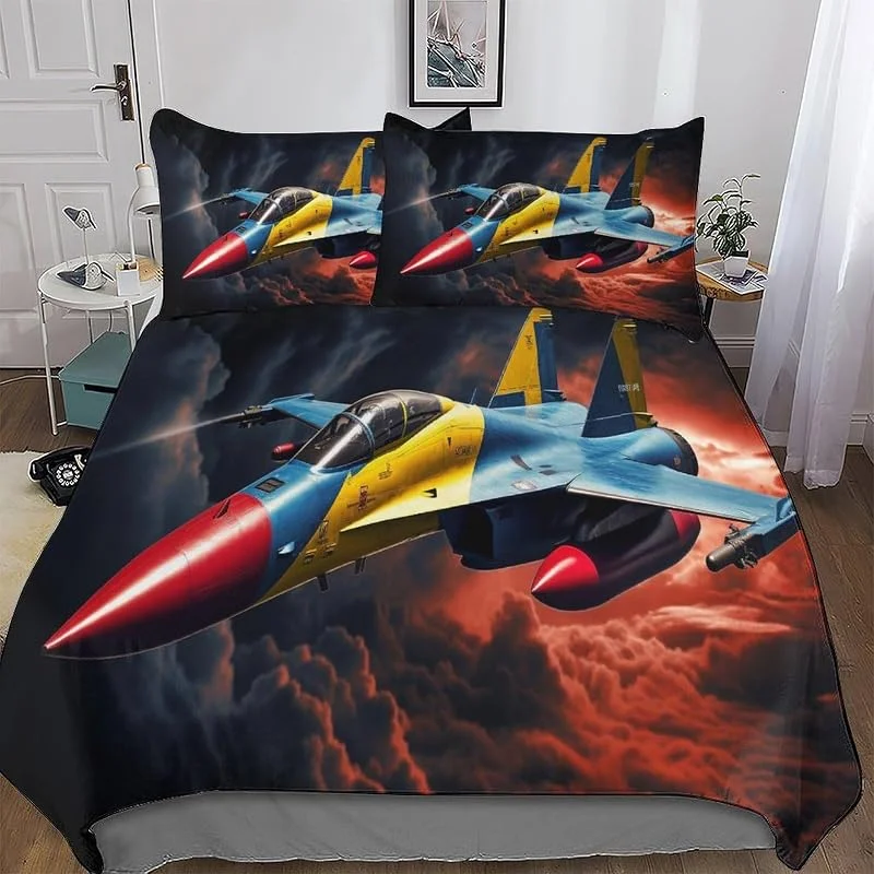 Bataille Parure De Lit 3D Housse De Couette avec Taie d'oreiller - Housse Couette pour Garçons Et Filles Microfibre Double (200x200cm) — Equipement ski