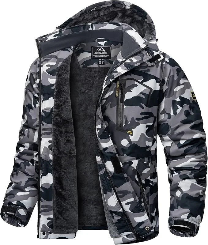 KEFITEVD Veste Thermique Randonnée Homme Polaire Imperméable Ski Manteaux — Vetements ski