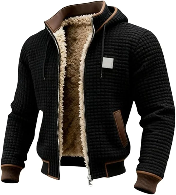 Generisch Veste polaire pour homme avec manteau d'hiver chaud et doublure douce, idéale pour les journées fraîches, style décontracté — Vetements ski