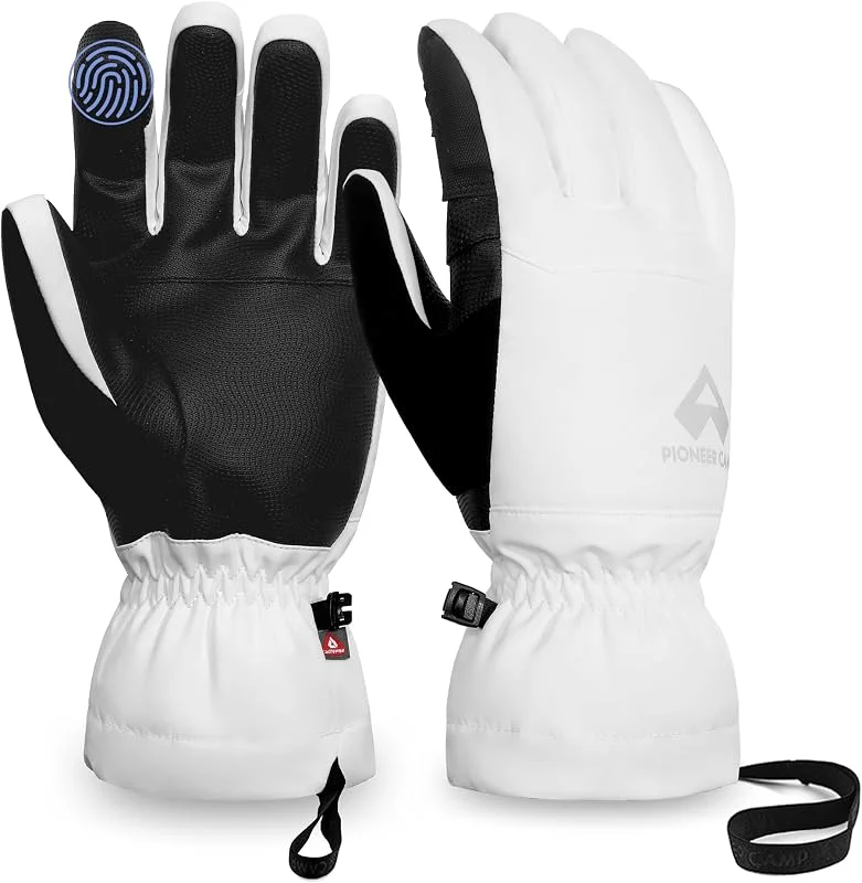 Pioneer Camp Gants d'hiver pour Homme et Femme - Imperméables Primaloft® - Isolation dorée - Gants de Ski Chauds - Écran Tactile - Insert Thermique épais - Course à Pied - Ski - Randonnée - Cyclisme — Vetements ski