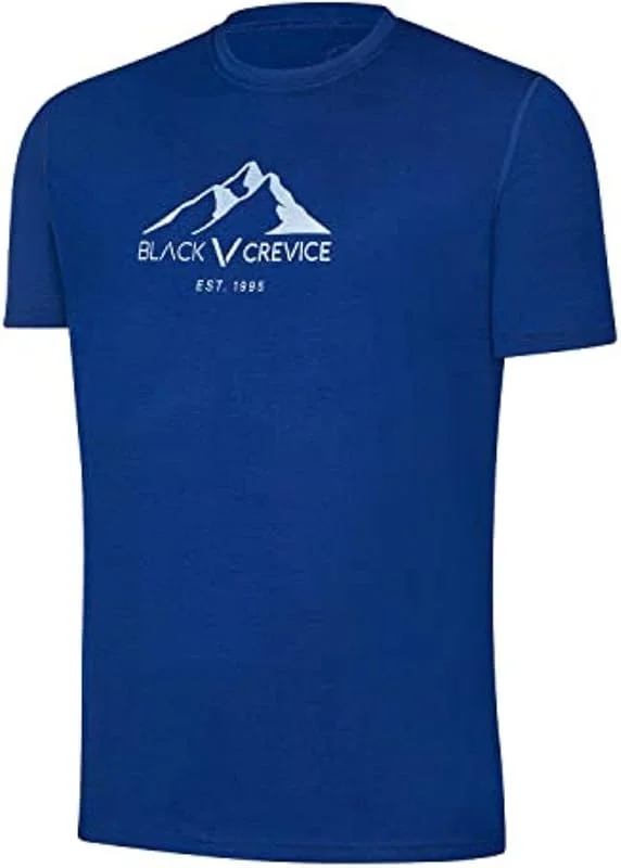 Black Crevice T-Shirt mérinos Homme I T-Shirt mérinos de Haute qualité I 70% Laine mérinos & 30% Polyester (PES) I T-Shirt mérinos Homme thermorégulateur I T-Shirt sans mulesing Homme — Vetements ski