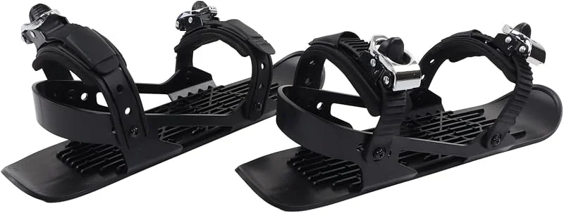 Mini Patins de Ski Courts, Patin à Neige Portable avec Fixation Réglable pour Hommes Femmes Adultes Débutants, Chaussure de Ski de Neige pour Le Ski, Sport D'extérieur en Hiver (Le Noir) — Equipement ski