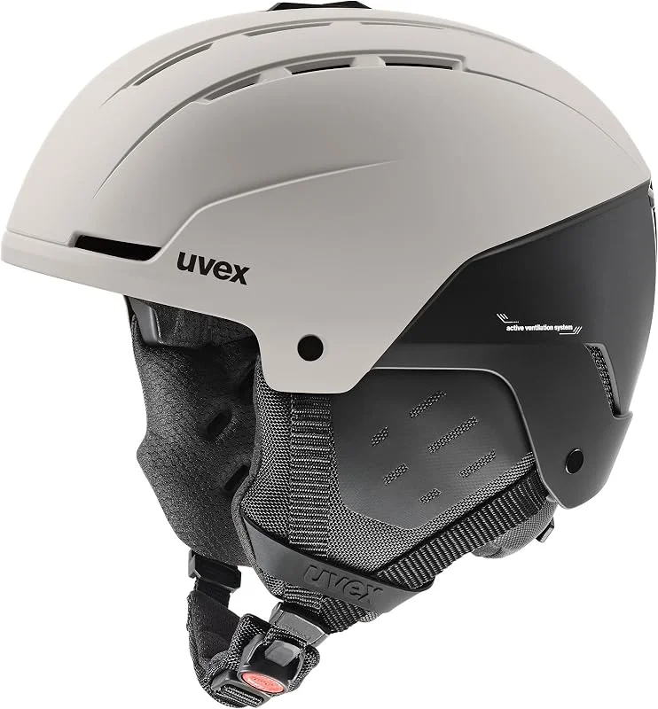 uvex Stance - Casque de Ski Solide pour Adults - réglage de la Taille Individuel - Ventilation optimisée - Warm Grey-Black Matt - 54-58 cm — Equipement ski