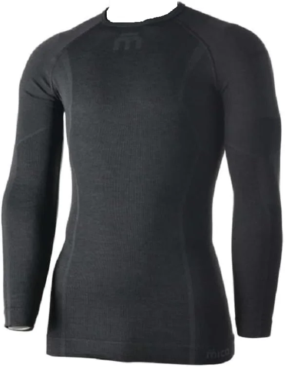 MICO Sous-vêtement Technique Thermique à Manches Longues pour Homme - Superthermo Dualtech Merino Sky - Vêtements en 01760, Noir, Small — Vetements ski