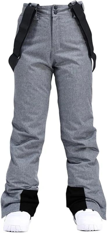 HOTIAN Pantalon de Ski à Bretelles pour Femme Pantalon de Snowboard Pantalon d'hiver Chaud imperméable Coupe-Vent Amovible Pantalon de Ski de Fond Pantalon Thermique Pantalon de randonnée — Vetements ski