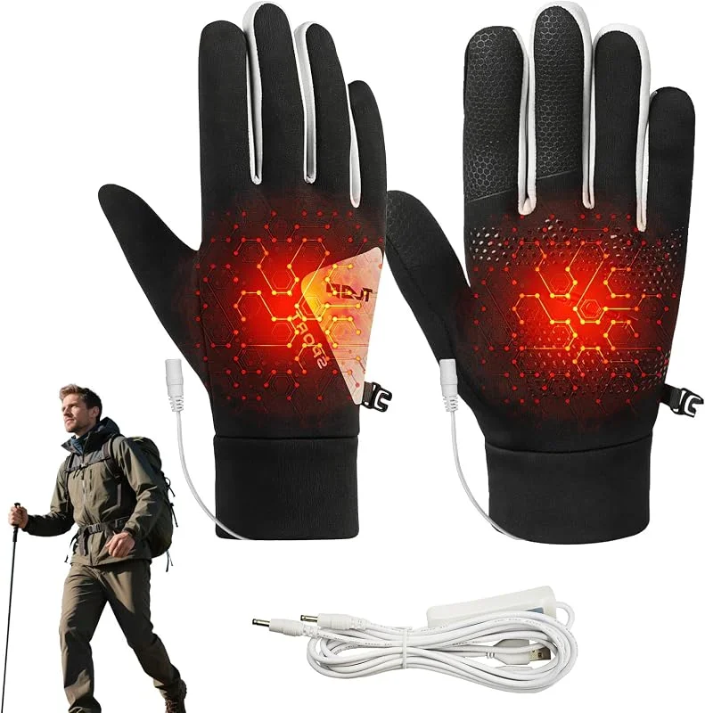 Gants chauffants électriques USB pour homme et femme - 3 écrans de température réglables - Étanche - Pour l'hiver, la moto, le cyclisme, le ski, l'équitation, la chasse, la pêche, le bureau — Vetements ski