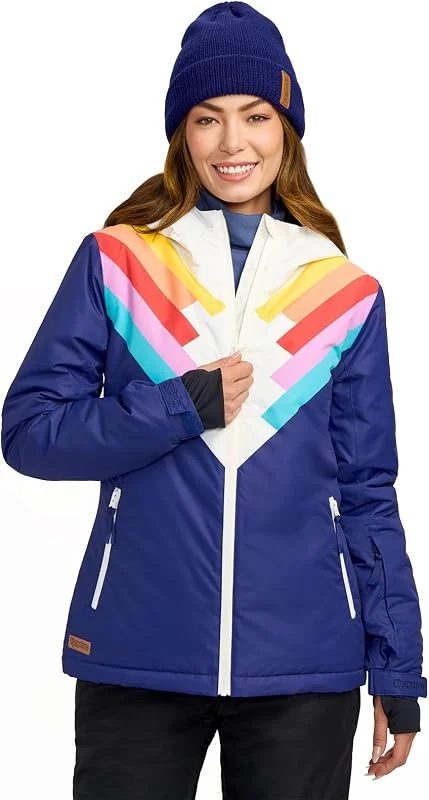 Tipsy Elves Vestes de ski pour femmes – Vêtements d'extérieur de ski imperméables à capuche pour adultes — Vetements ski