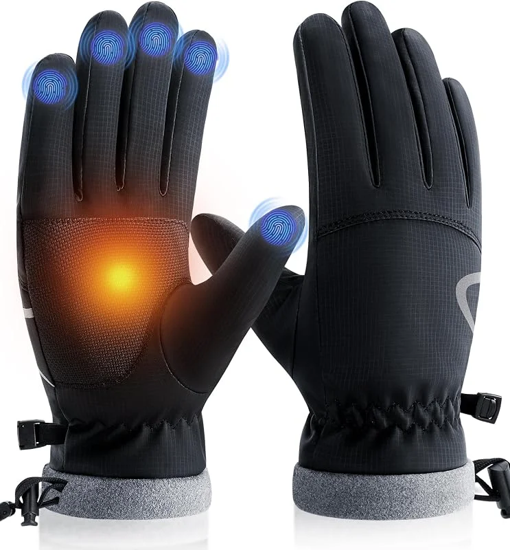 PULIOU Gants Hiver Hommes Et Femme, Gants Chauffants Moto Imperméables, Gant Thermique, tactiles Coupe-Vent, Convient pour Le Ski, Le Cyclisme, La Course à Pied Et La Randonné — Vetements ski
