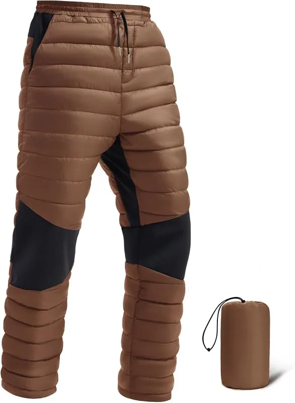FREE SOLDIER Pantalon chaud en duvet bouffant résistant à l'eau pour homme - Pantalon de ski de compression isolé — Vetements ski