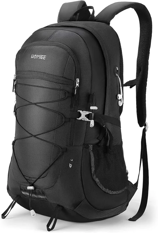 HOMIEE Sac à Dos de Randonnée, Sac de Trekking 45L Grande Capacité pour Homme Femme, Sac à Dos Pliable pour Alpinisme Escalade Ski Camping — Equipement ski