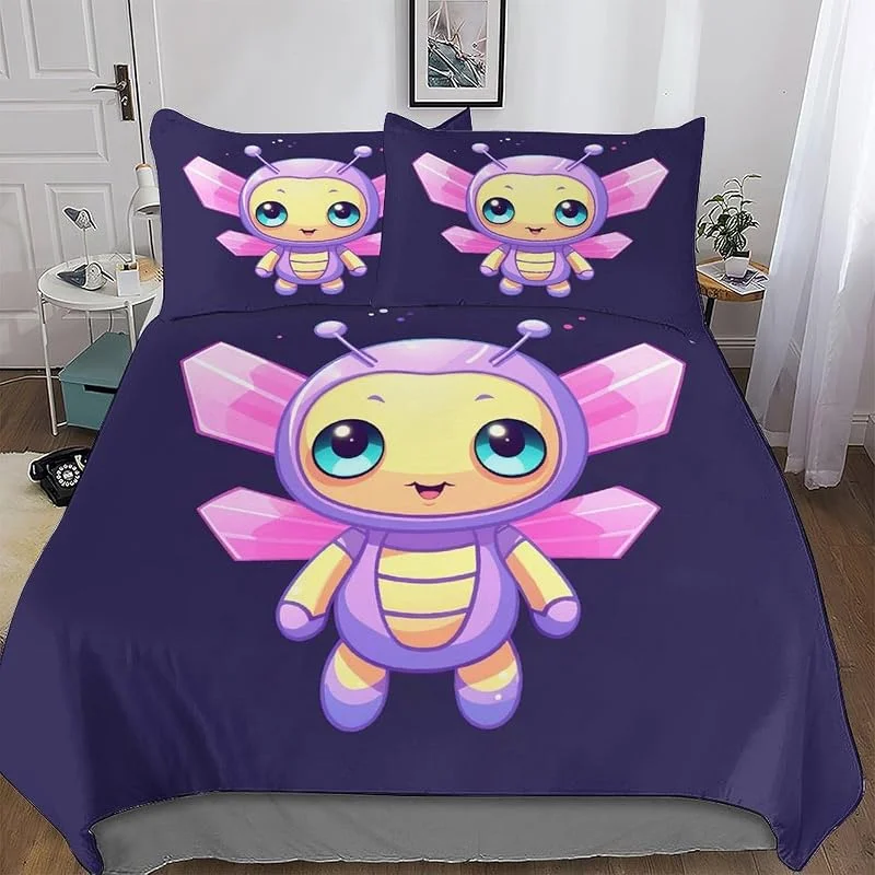 Animal Abeille Ensemble De Literie 3D Housse De Couette, Ultra Doux Microfibre 3 Pièces avec Taie d'oreiller, avec Fermeture À Glissière, pour Enfants Adultes Double (200x200cm) — Equipement ski