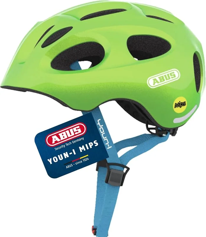 ABUS Youn-I MIPS Casque Vélo Enfants - Casque de Vélo Moderne pour Enfants - Pour Filles et Garçons - Vert, Taille M — Equipement ski