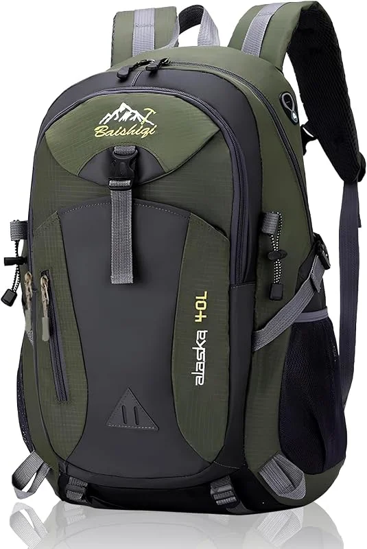 Qooloo Sac à Dos de Randonnée Léger 40L, Sac à Dos de Voyage Trekking en Polyester pour Femmes Hommes, pour Sport en Extérieur, Sports de Plein Air, Camping, Escalade, Ski et Cyclisme — Equipement ski