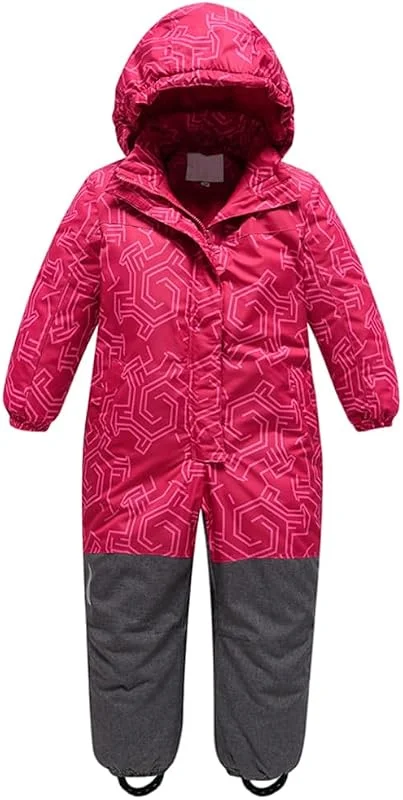 Combinaisons de Neige Fille Garçon Bébé Combinaison de Ski Enfant Veste avec Capuche Amovible + Pantalons de Ski Ensemble de Ski Hiver — Vetements ski