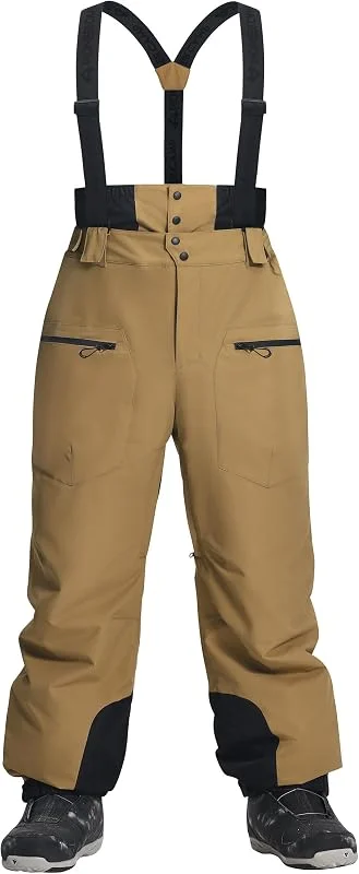 Pioneer Camp Pantalon de ski baggy imperméable 15 000 mm – Pantalon de ski avec bretelles réglables et ventilation – Pantalon de snowboard pour homme pour neige profonde – Respirant 7000 g, m² — Vetements ski