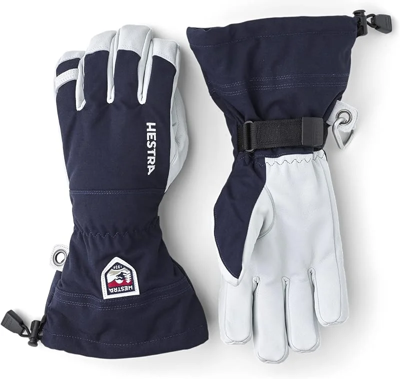 HESTRA - Gants d'armée Heli Ski en Cuir Semi-moufles 5 Doigts pour — Vetements ski
