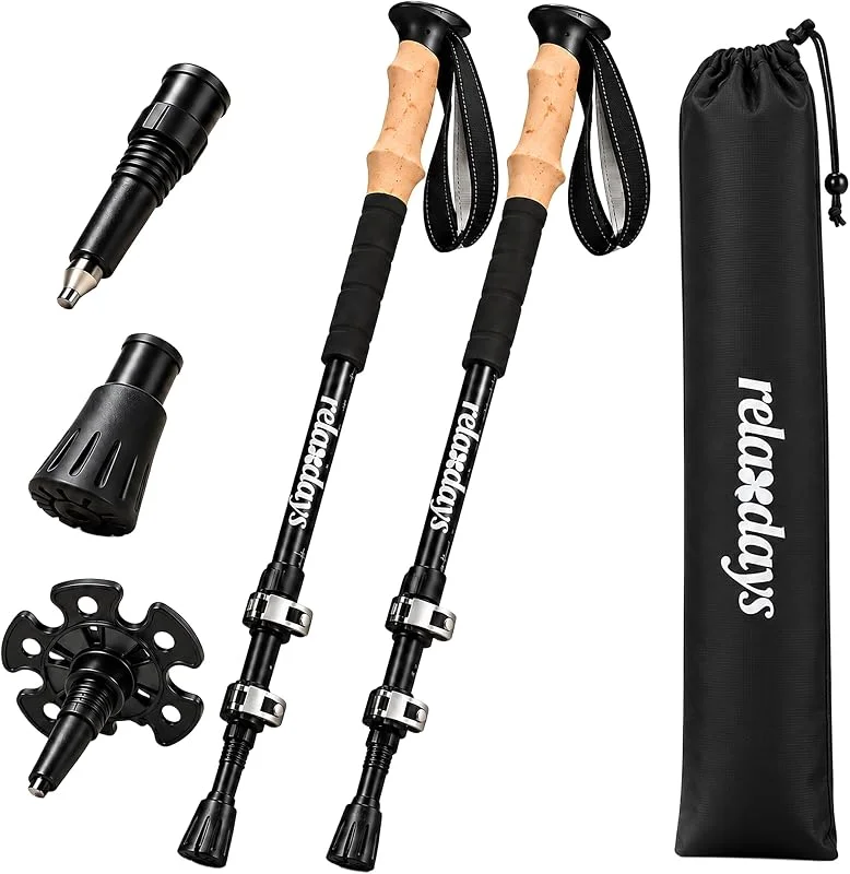 Relaxdays, bâtons de randonnée télescopiques réglables, poignée EVA — Equipement ski